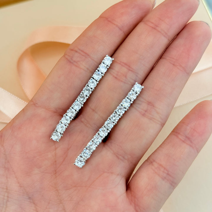 Tennis zircone silver earrings and bracelet