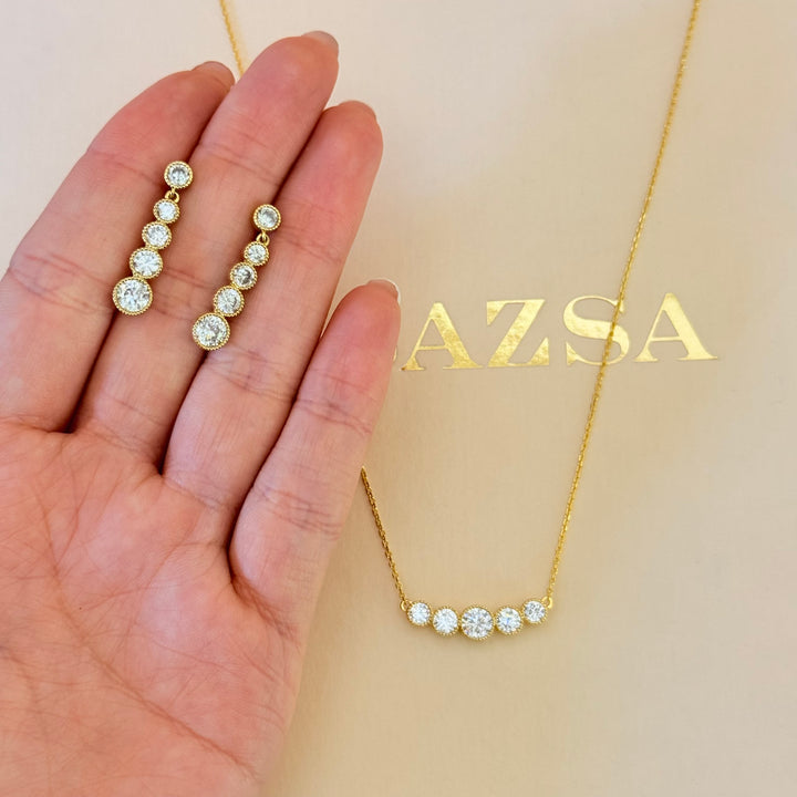 Rounds zircone gold plated set