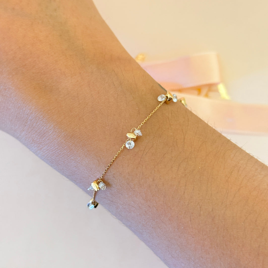 Zircone dainty gold plated bracelet