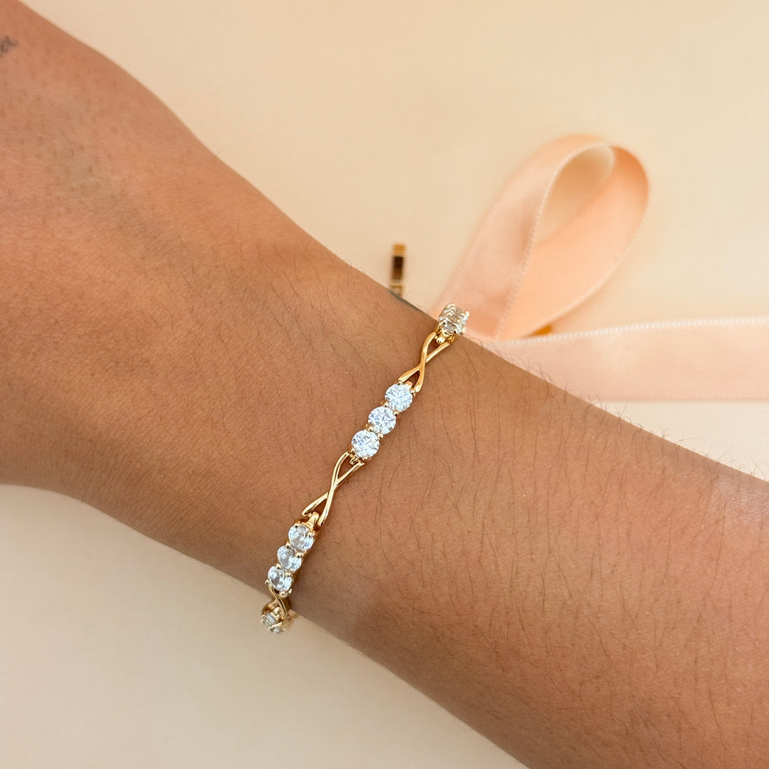 Zircone dainty gold plated bracelet