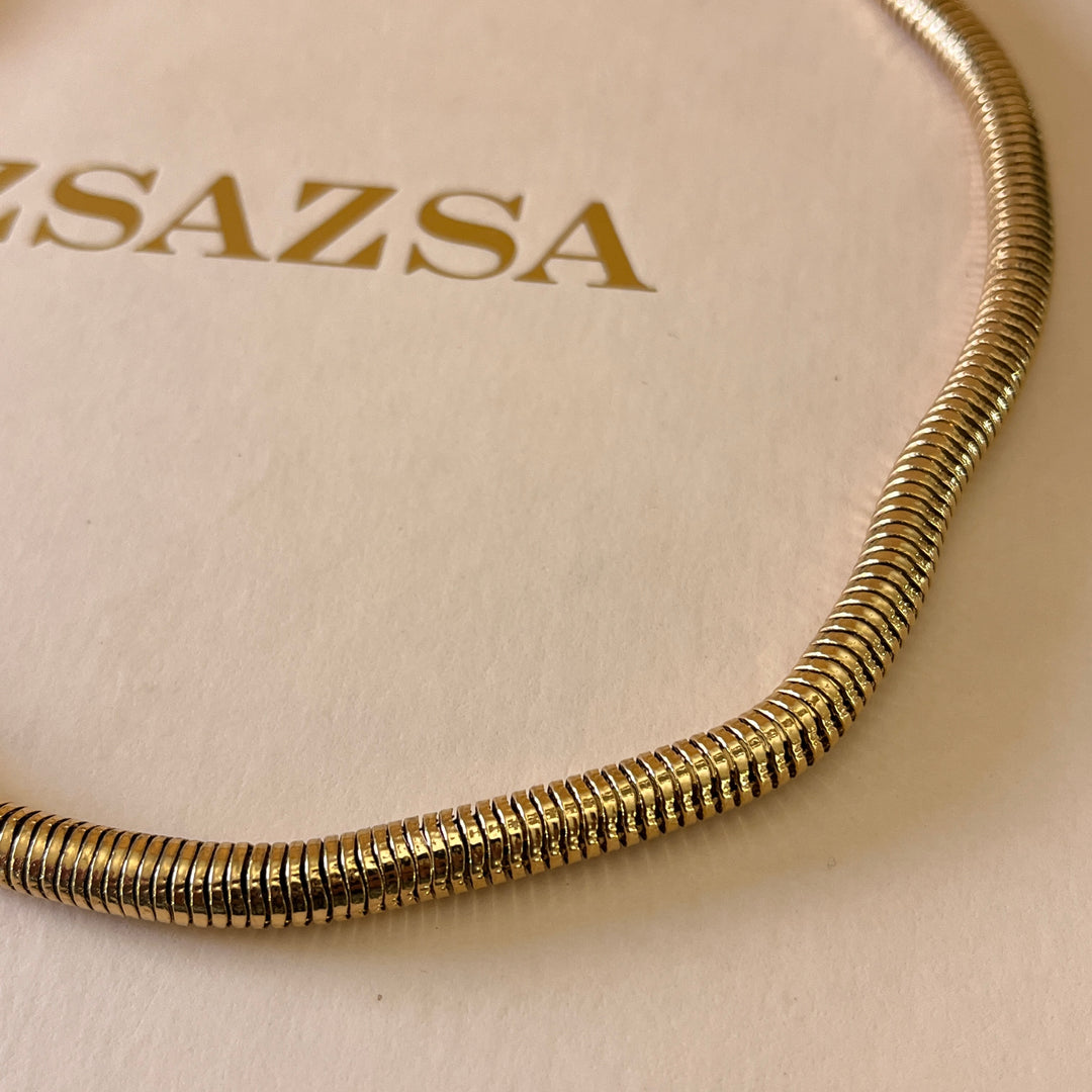 Cord gold plated necklace