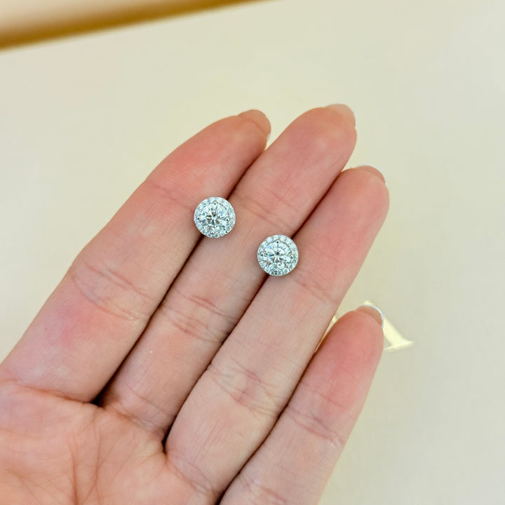 Round zircone sterling silver set