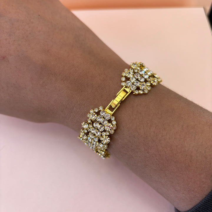 Rhinestone gold bracelet