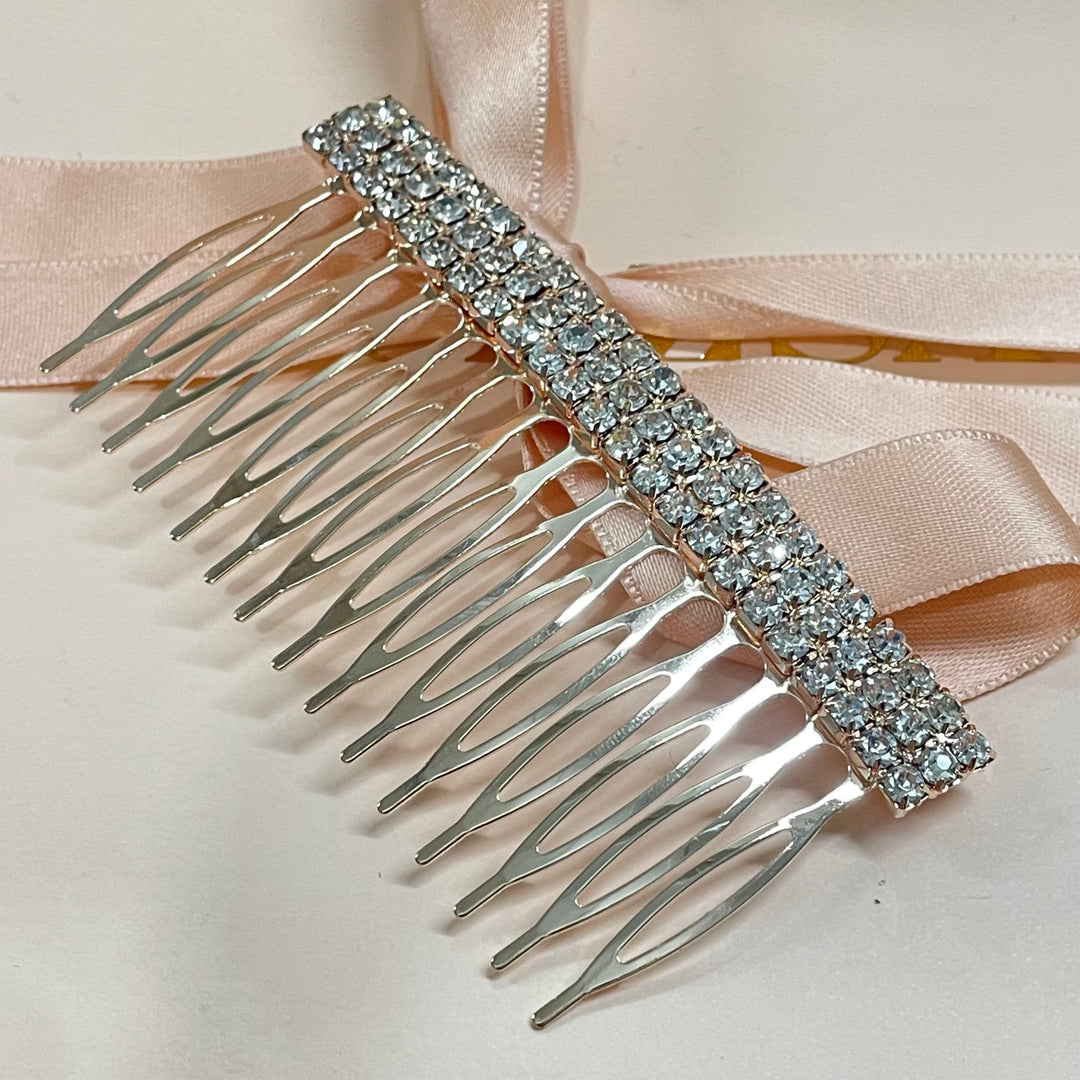 3 row simple comb in silver or rose gold & gold