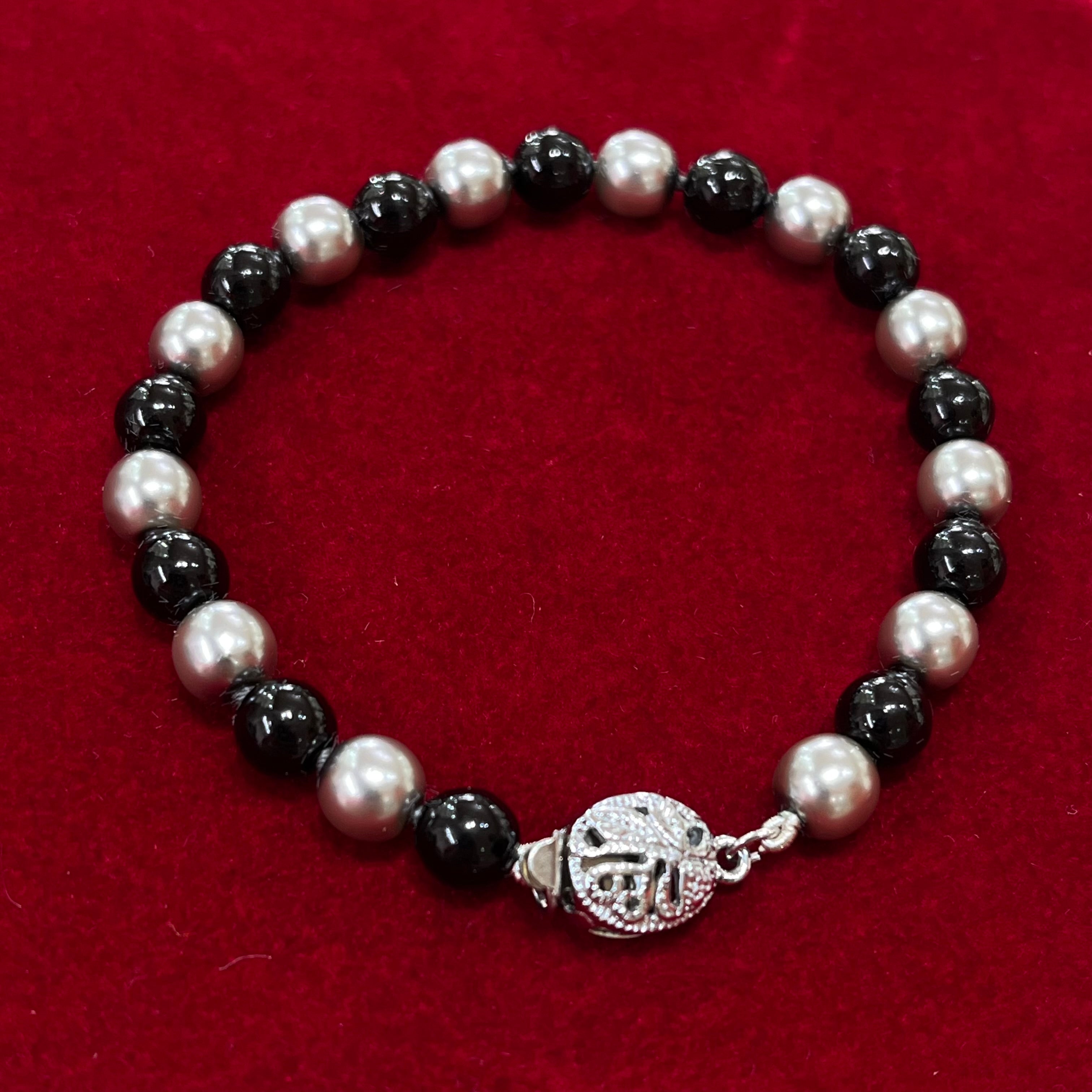 Black & Grey Mallorca pearls set