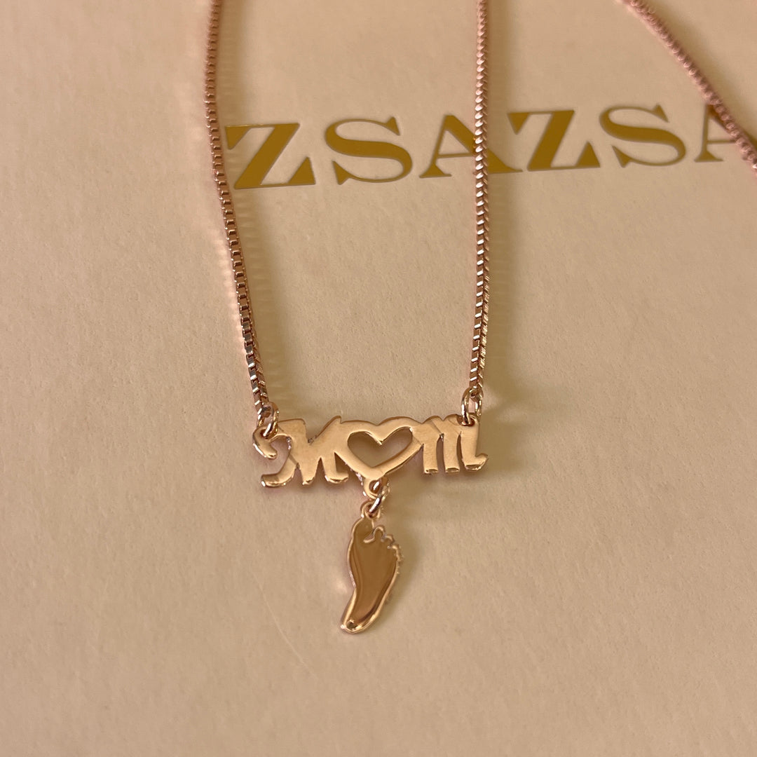 Mom rose gold plated necklace