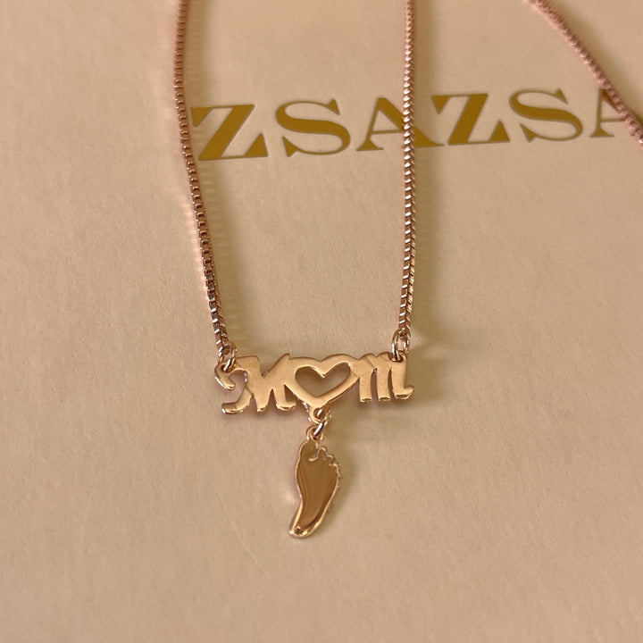 Mom rose gold plated necklace