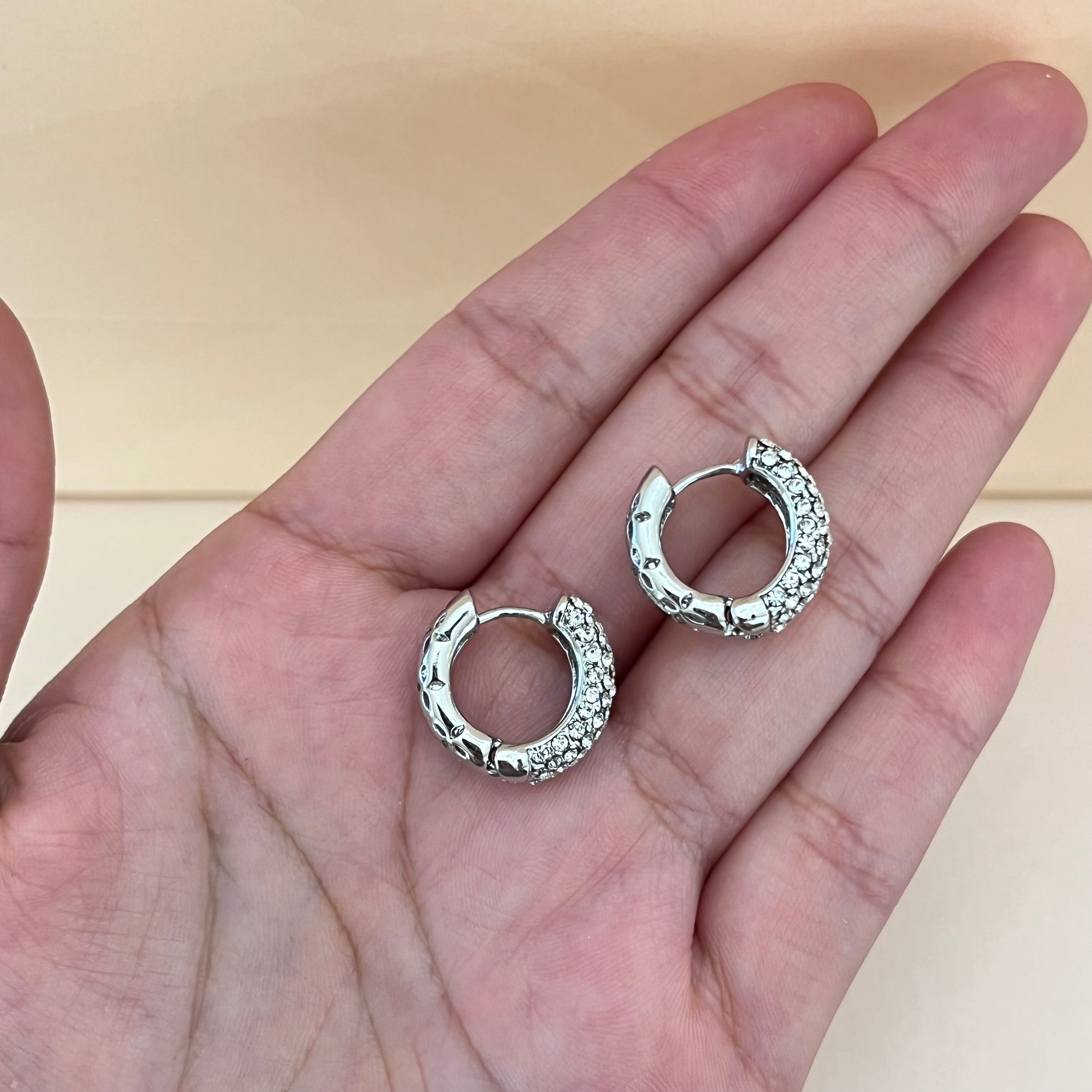 Silver zircone hoops