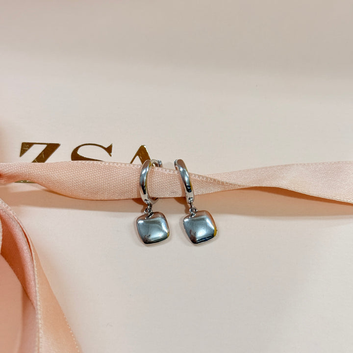 Square sterling silver hoops