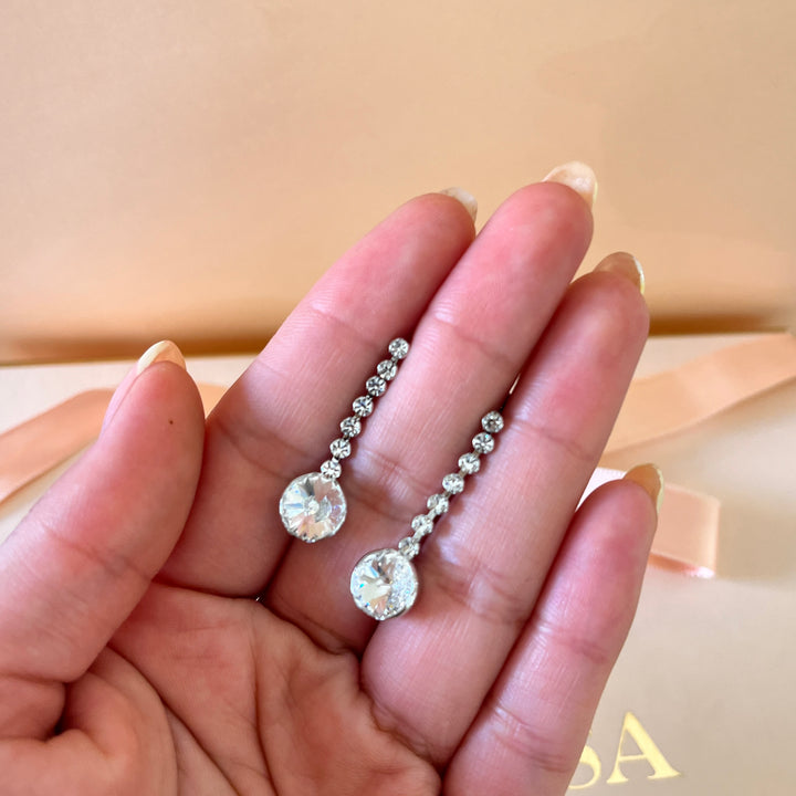 Swarovski crystals white gold plated earrings and bracelet