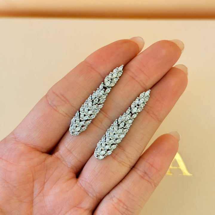 Dainty marquise zircone sterling silver earrings