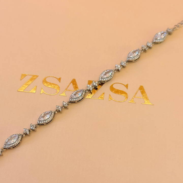 Marquise zircone silver bracelet