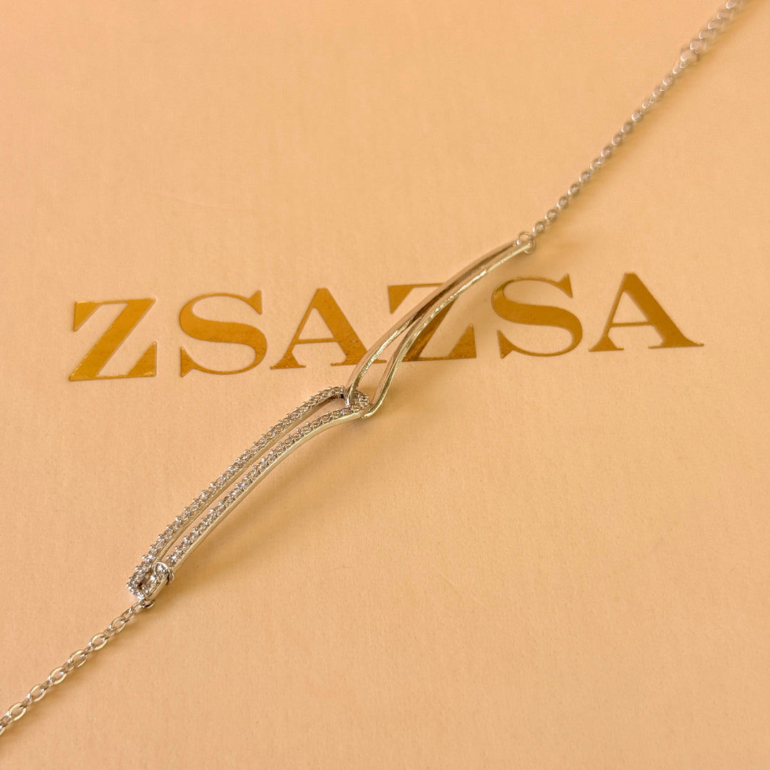 Dainty zircone silver bracelet