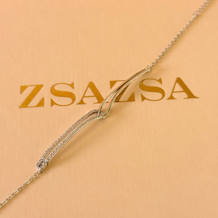 Dainty zircone silver bracelet