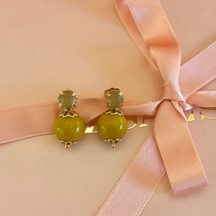Olive green preciosa crystals with resin studs