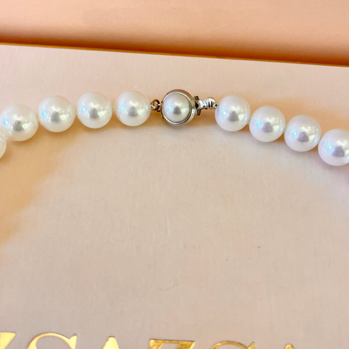 White Mallorca pearls white gold plated set