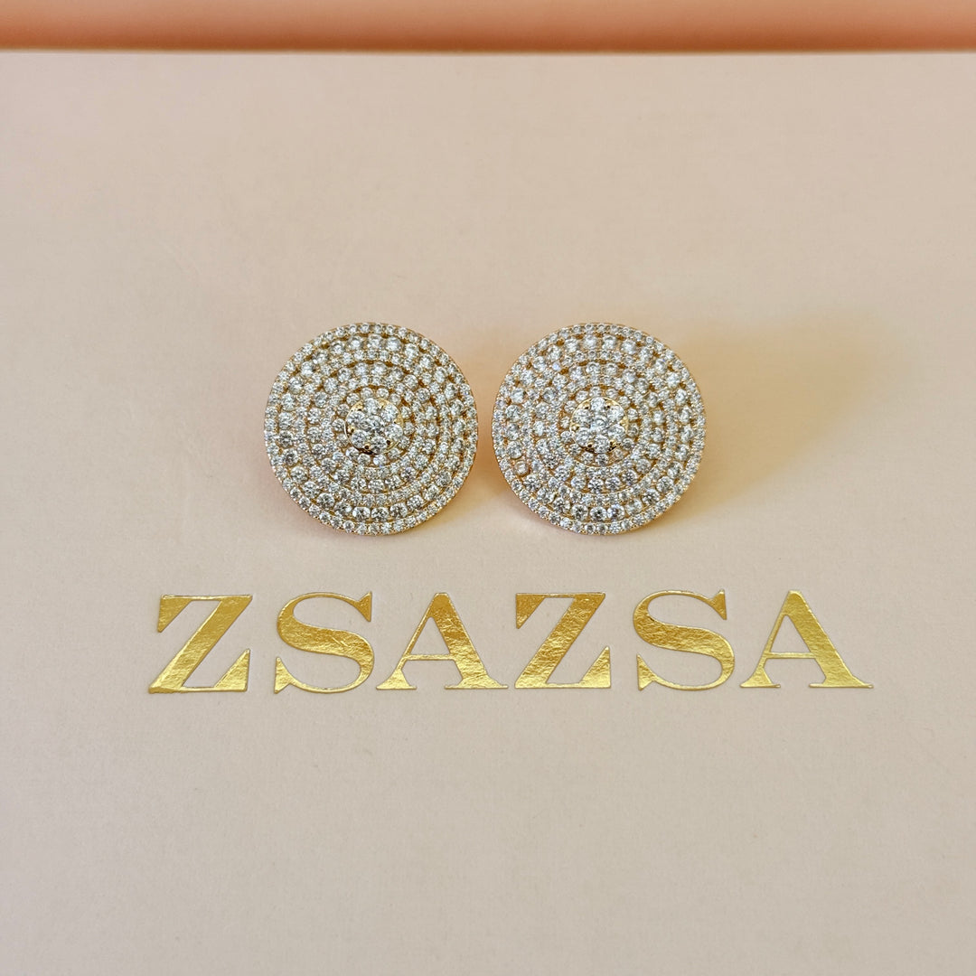 Round zircone gold plated set