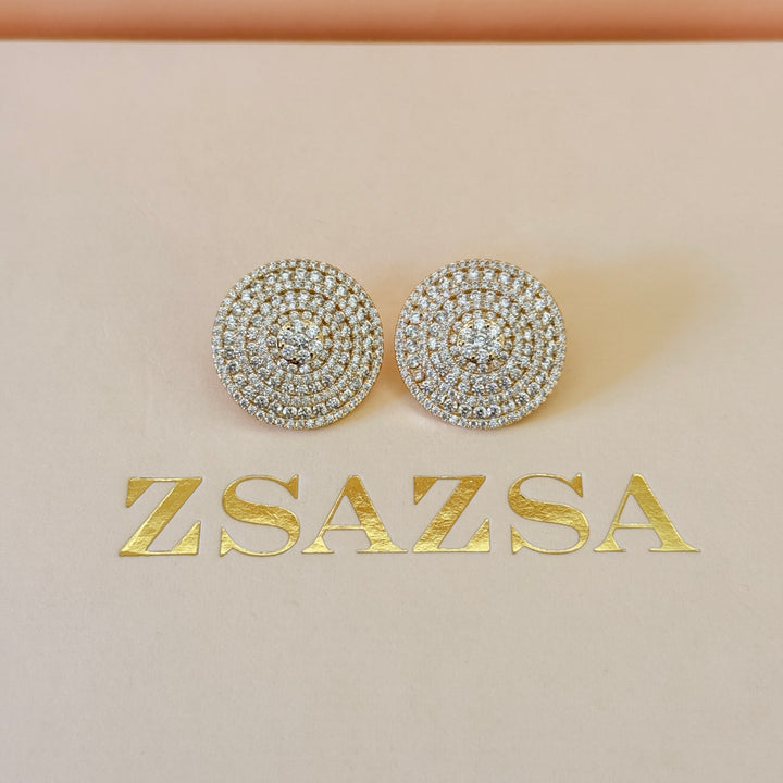 Round zircone gold plated set