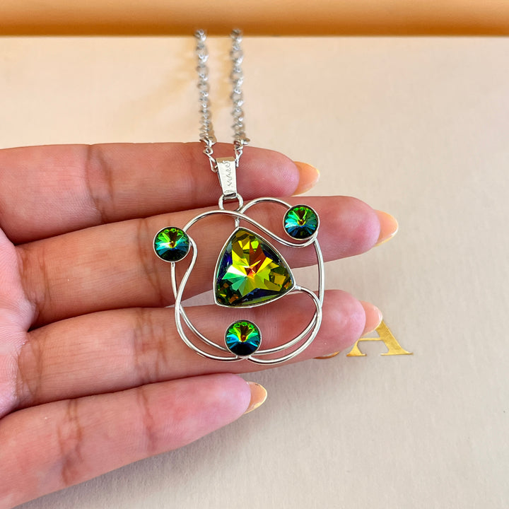 Watermelon Swarovski crystals pendant