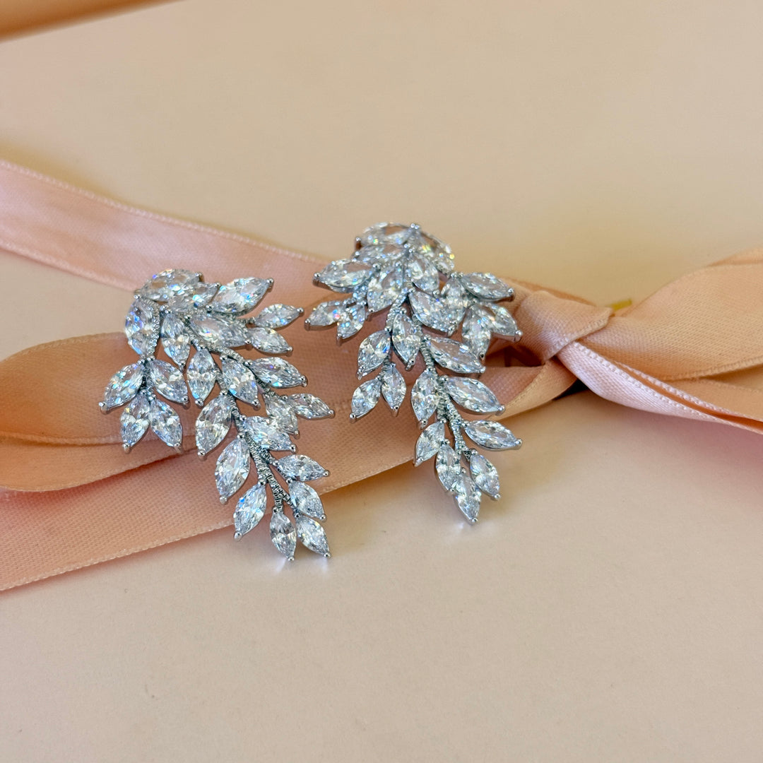 Chunky marquise silver earrings