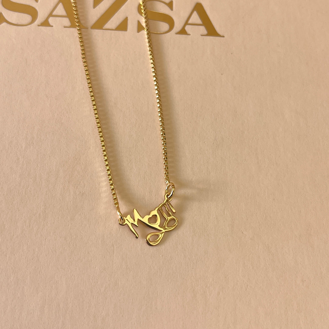 Mom & infinite gold plated necklace