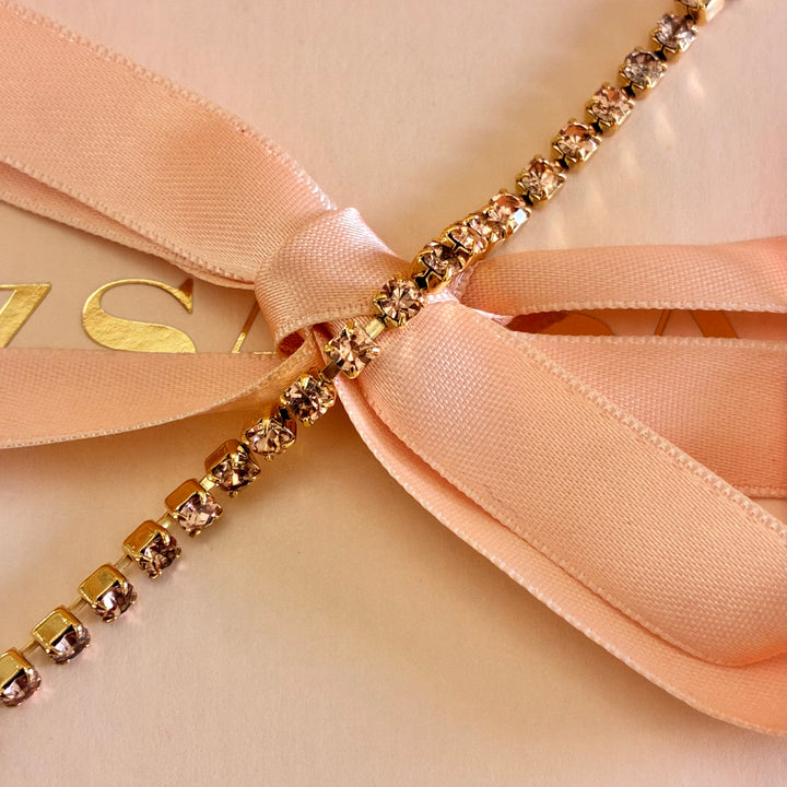 Dainty Peach Swarovski crystals bracelet