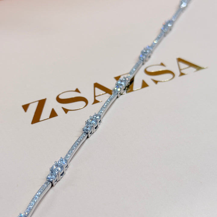 Dainty zircone sterling silver bracelet