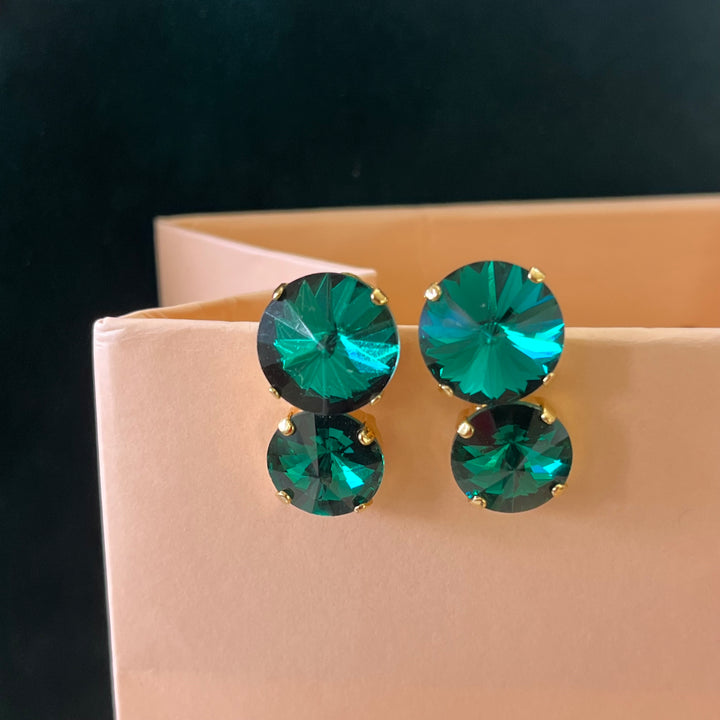 Green Swarovski crystals set