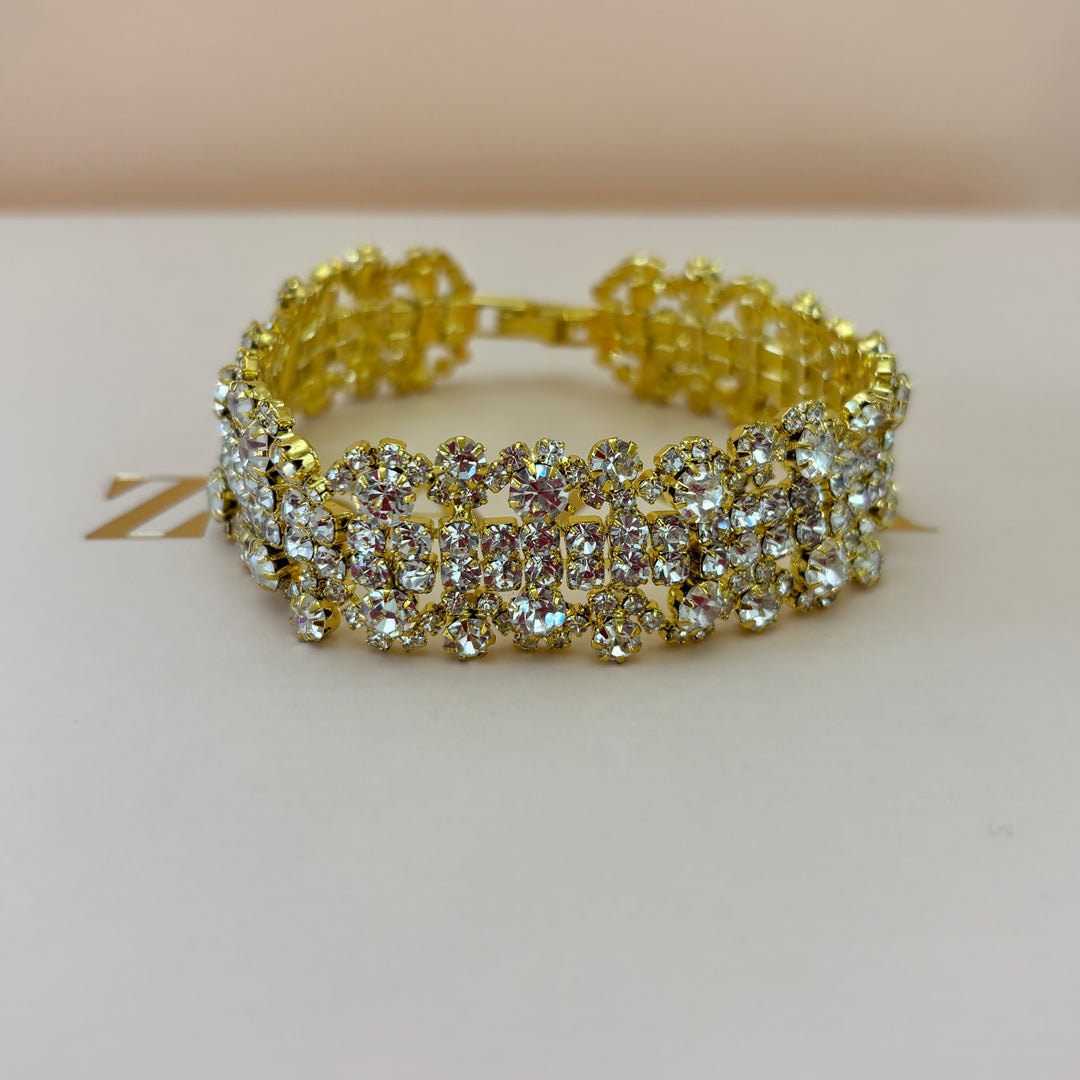 Rhinestone gold bracelet