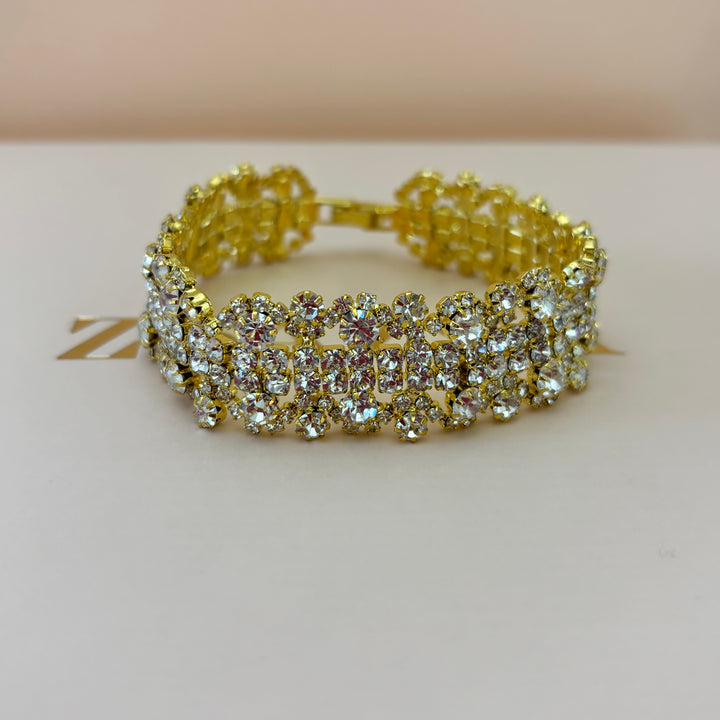 Rhinestone gold bracelet