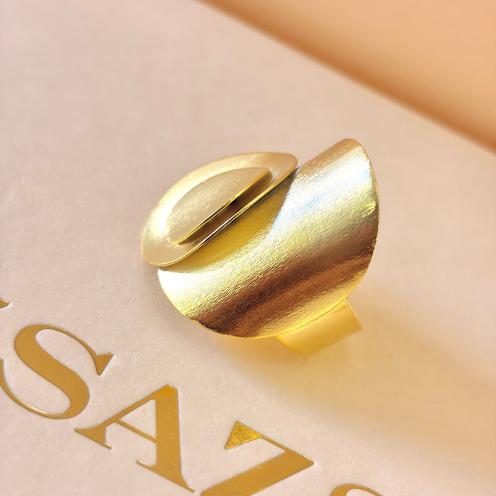 Handmade Two Circle Gold Ring | Gold Plated | ZsaZsa