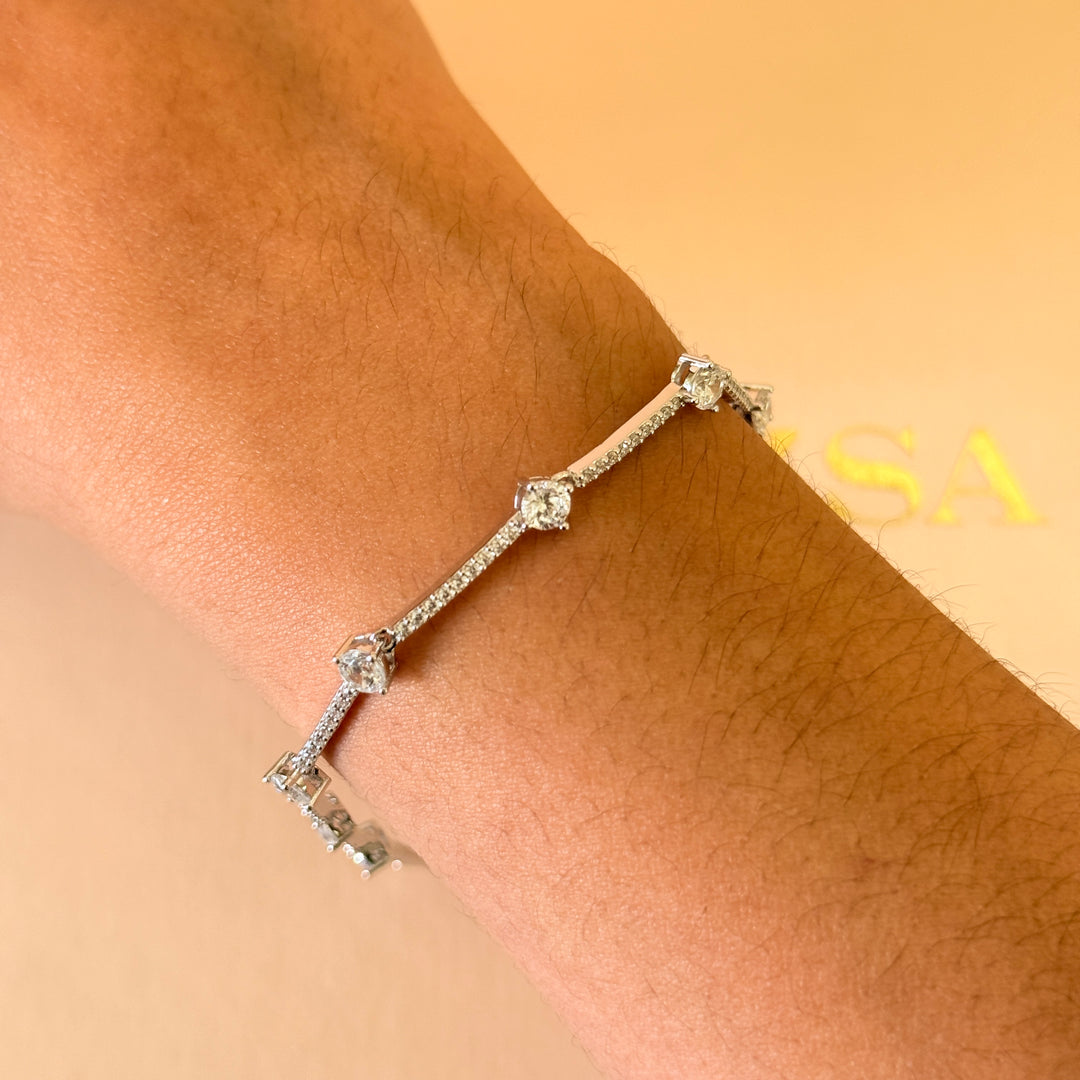 Dainty zircone sterling silver bracelet