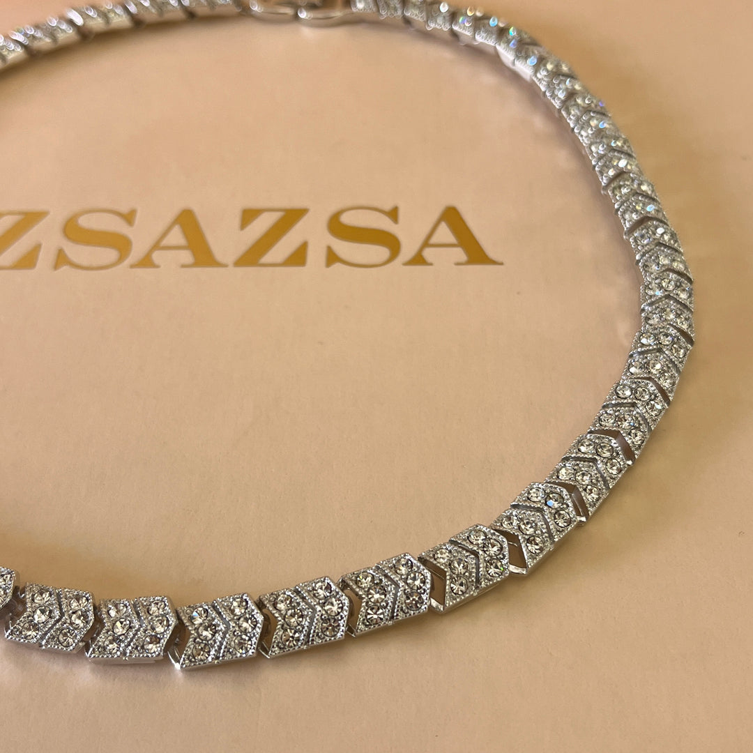 Swarovski crystals white gold plated set