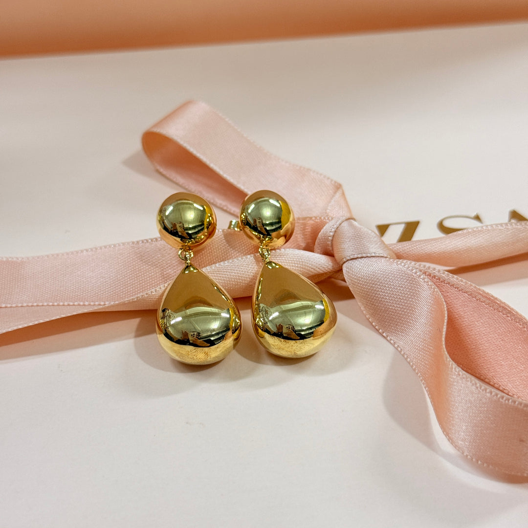 Dangle sterling silver gold plated earrings