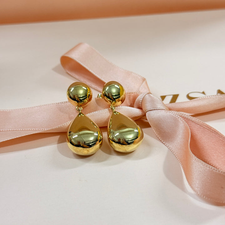 Dangle sterling silver gold plated earrings