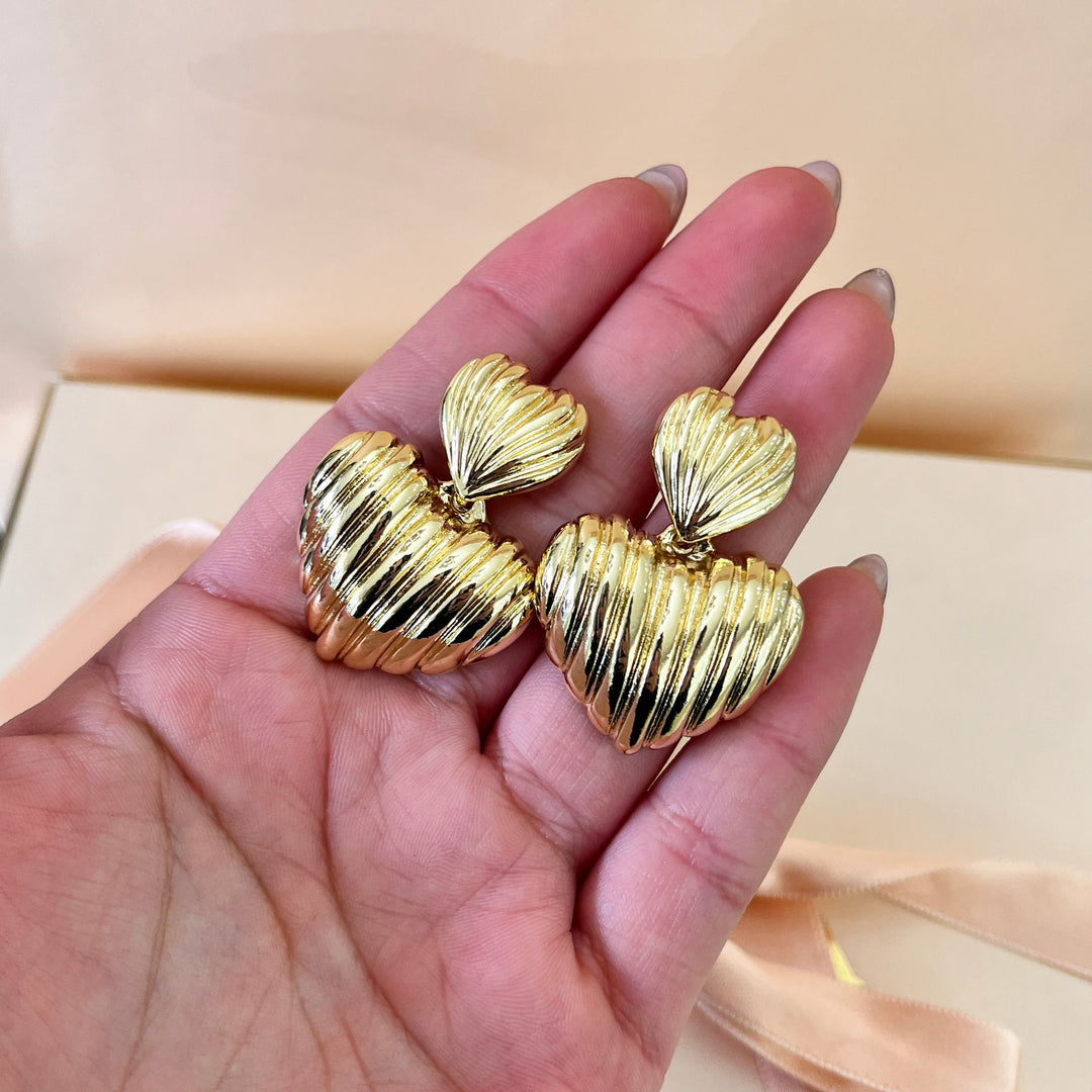 Hearts gold plated earrings