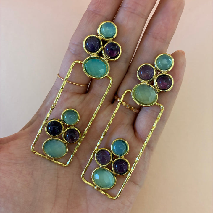Handmade amethyst gold plated set