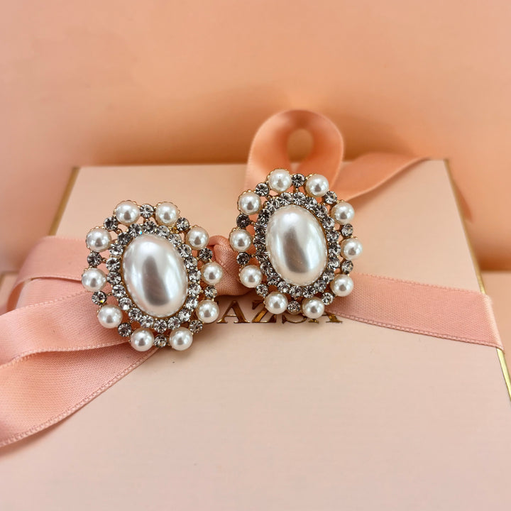 Pearl clips gold