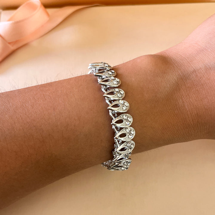 Swarovski crystals white gold plated earrings and bracelet