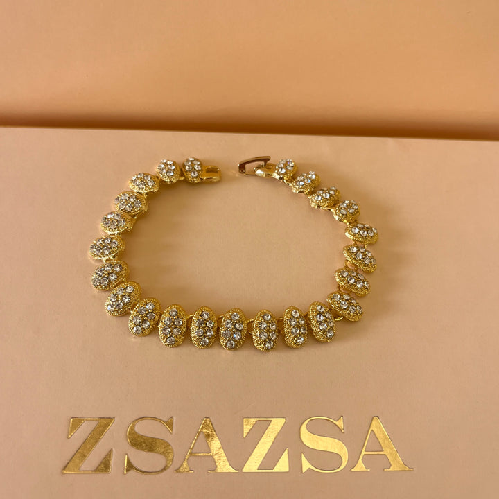 Swarovski crystals oval plated bracelet