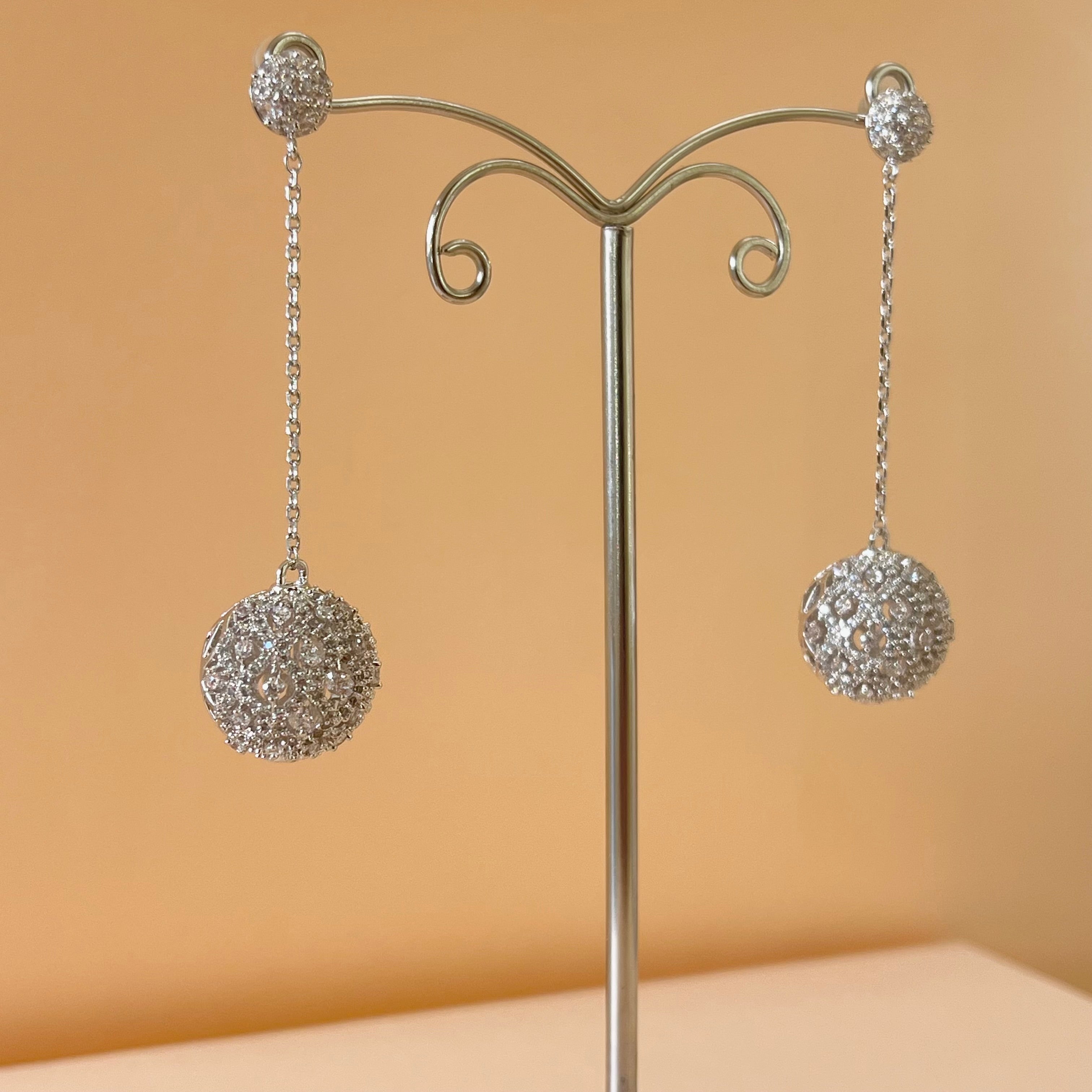 Silver zircone earrings