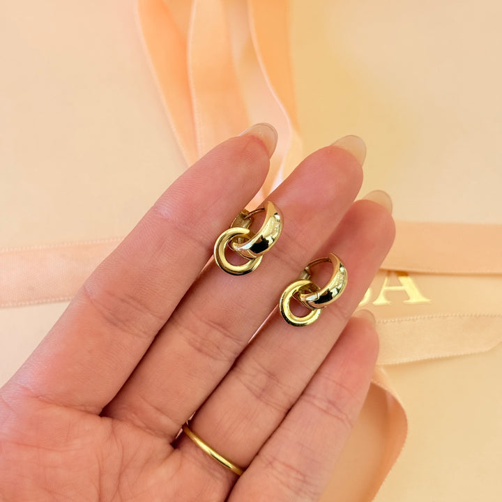 Dainty sterling silver gold plated hoops