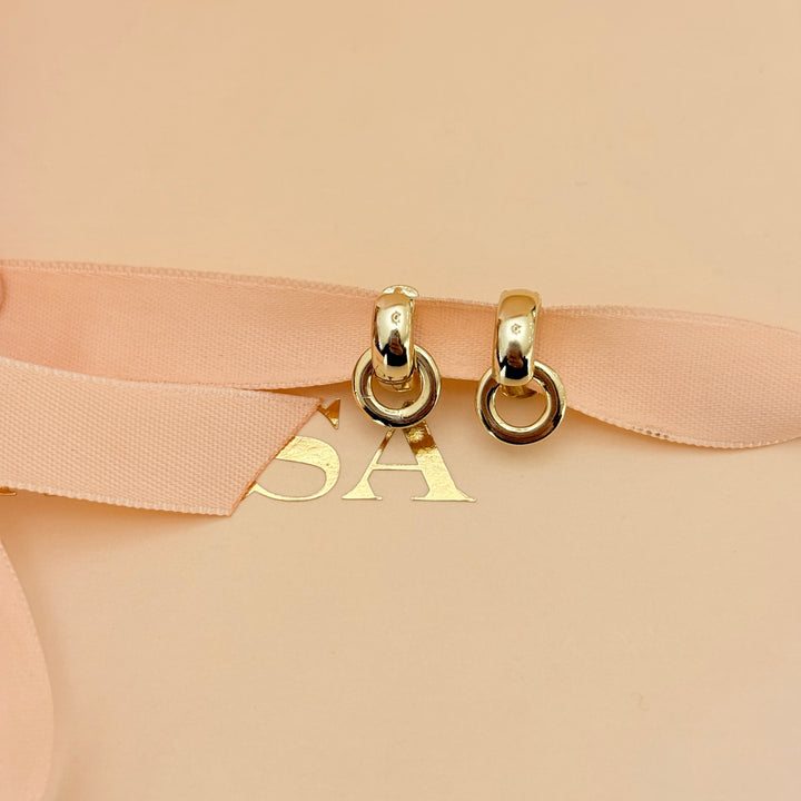 Dainty sterling silver gold plated hoops