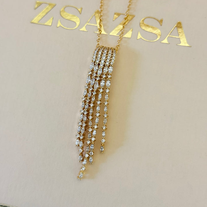 Fringe zircone gold plate set