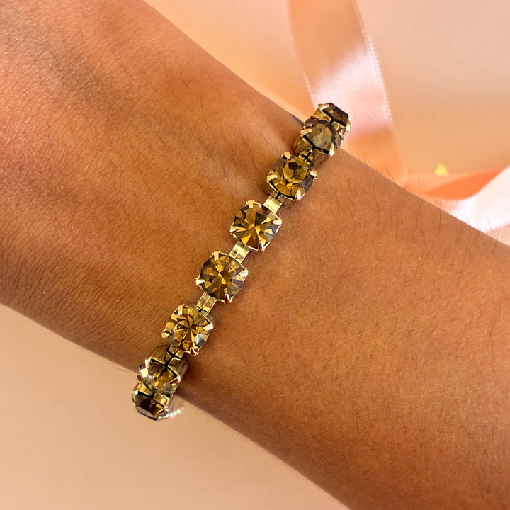 Bronze Swarovski crystals bracelet