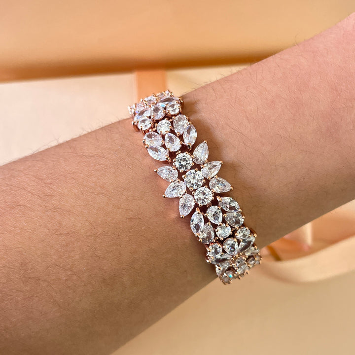 Teardrop zircone rose gold plated  bracelet