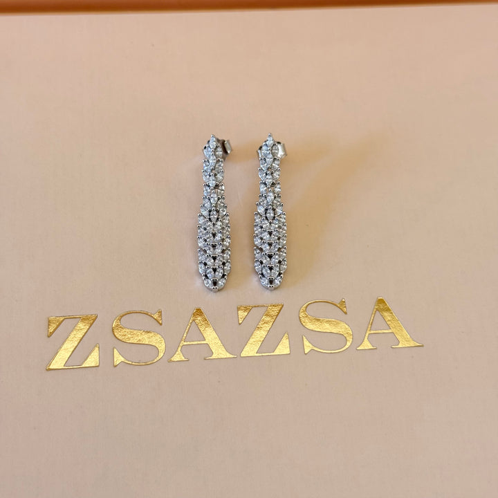 Dainty marquise zircone sterling silver earrings