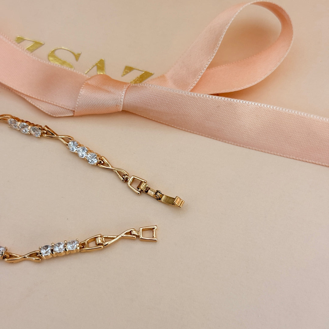 Zircone dainty gold plated bracelet