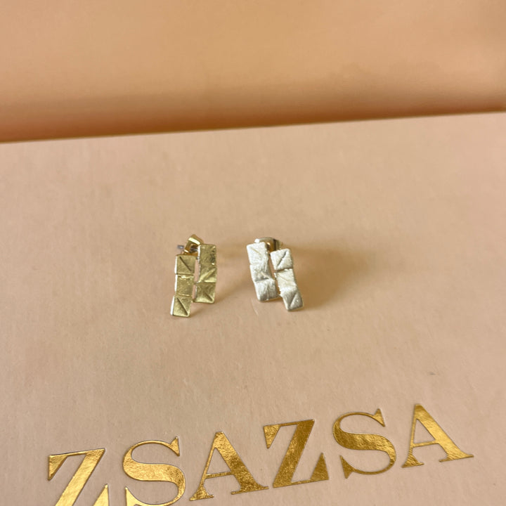 Handmade square gold plated set