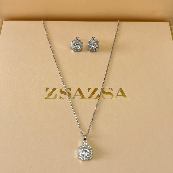 Silver zircone set